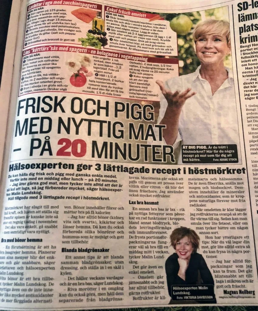 frisk och pigg med nyttig mat