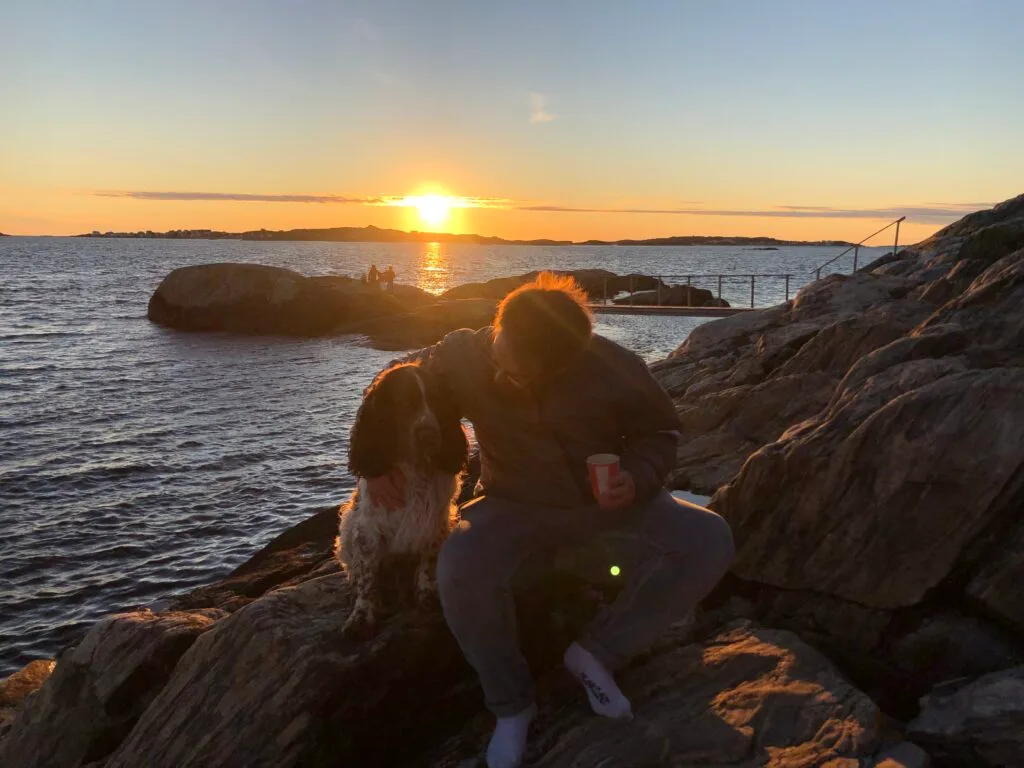 solnedgång på Knippla