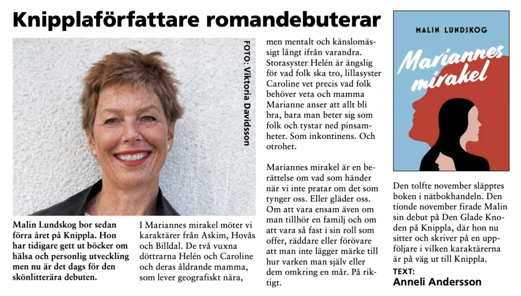 lokalbladet Öckerö-Torslanda, Mariannes mirakel, Malin Lundskog