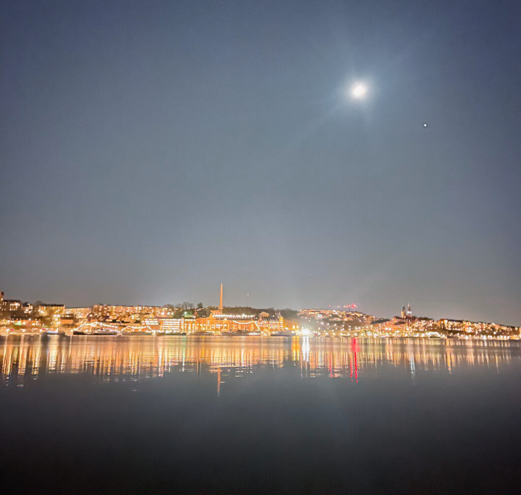 Stockholm, utsikt, kvällsljus 