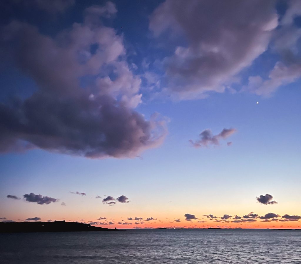 utsikt, himmel, planeter, jupiter, venus, mars, västkusten