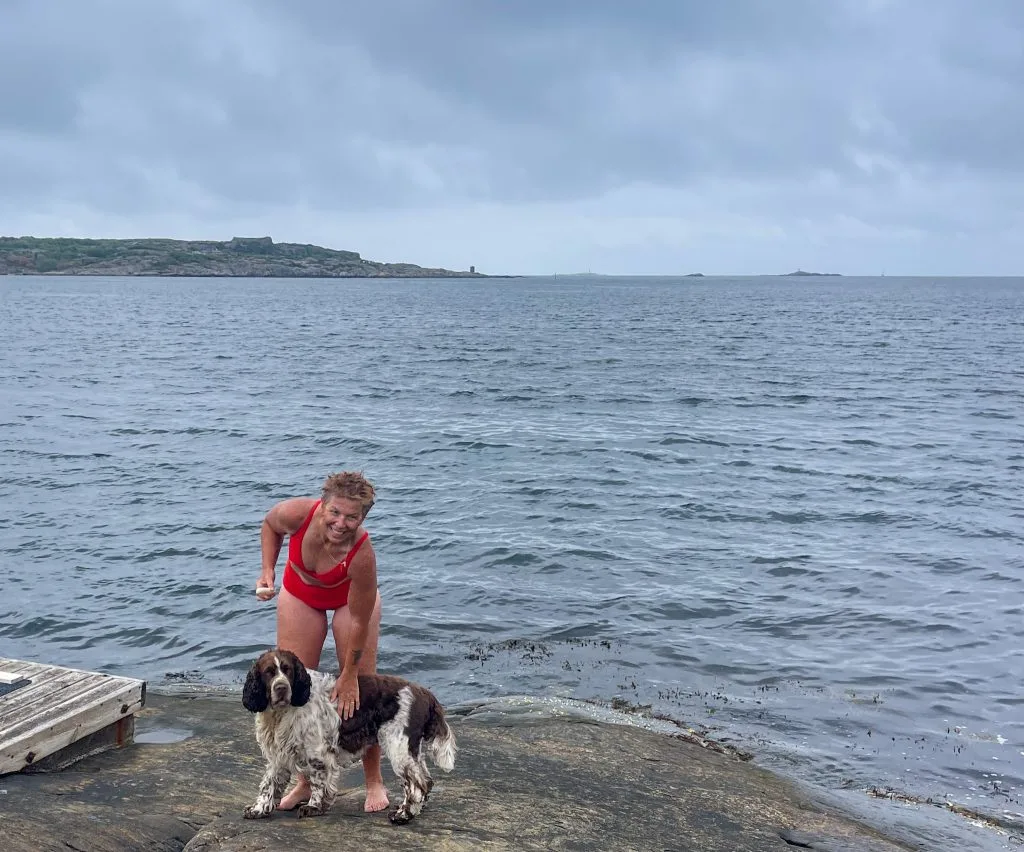 Malin Lundskog landar efter konserten med Springsteen, bad med springerspaniel på Knippla, västkusten