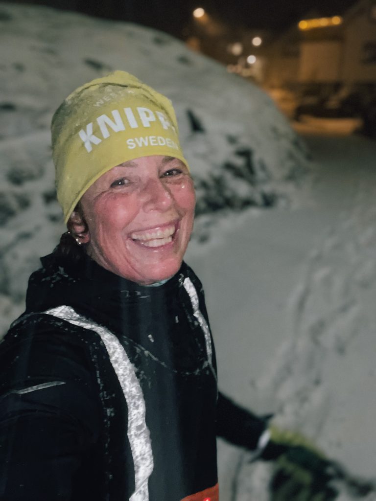 löparglädje, livsglädje, snö, vinter, knippla
