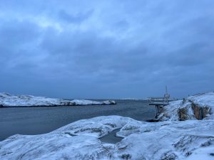 röddeviga, utsikt, snö, knippla, västkusten
