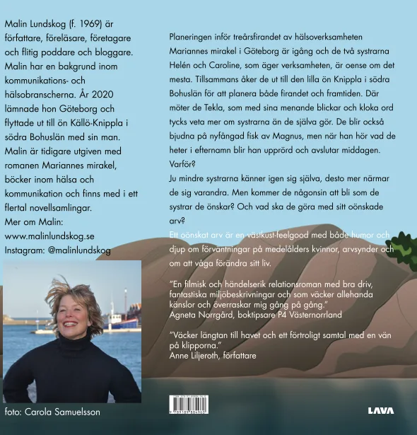 ett oönskat arv, baksida, roman, västkusten, göteborg, feelgood, blurb