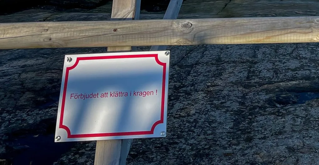 förbjudet att klättra i kragen, knippla
