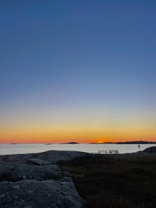 solnedgång, knippla