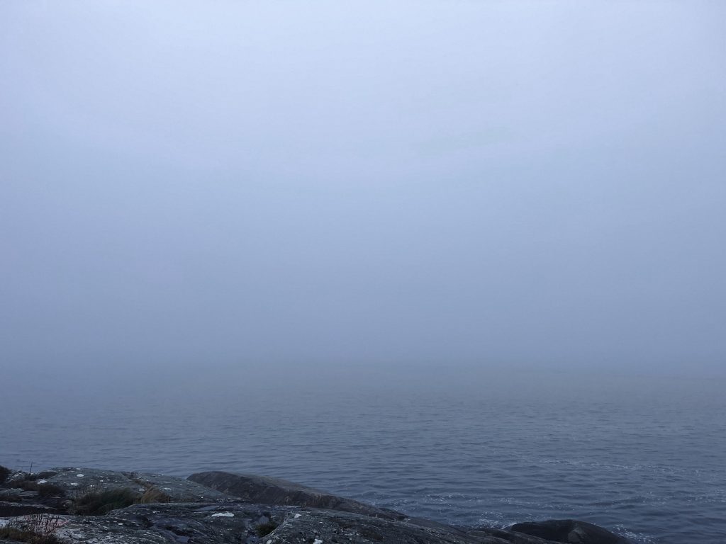 senvägar blir ofta genvägar, dimma, knippla, himmel hav