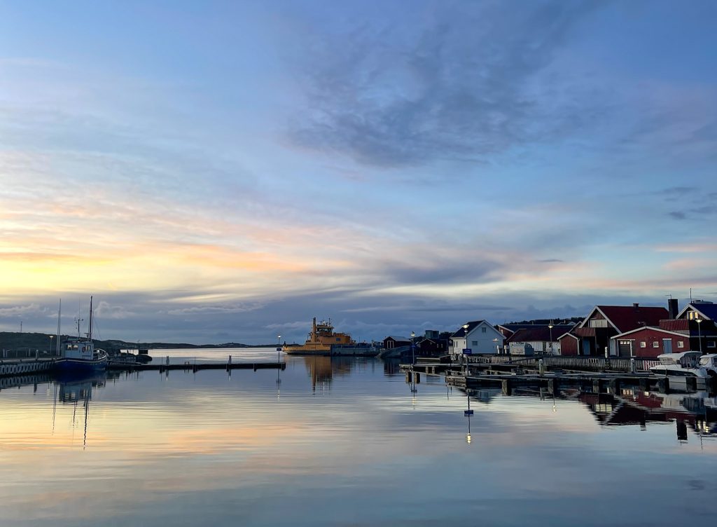 färja, knippla gästhamn, morgon, bleke