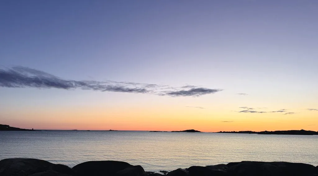 utsikt, knippla, himmel, hav