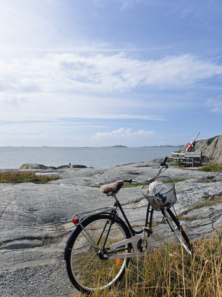 runstreak och nakendopp, knippla, cykel, himmel, hav