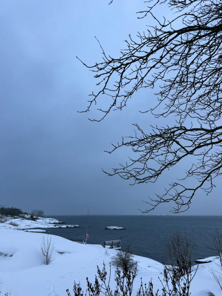 badplatsen knippla, snö