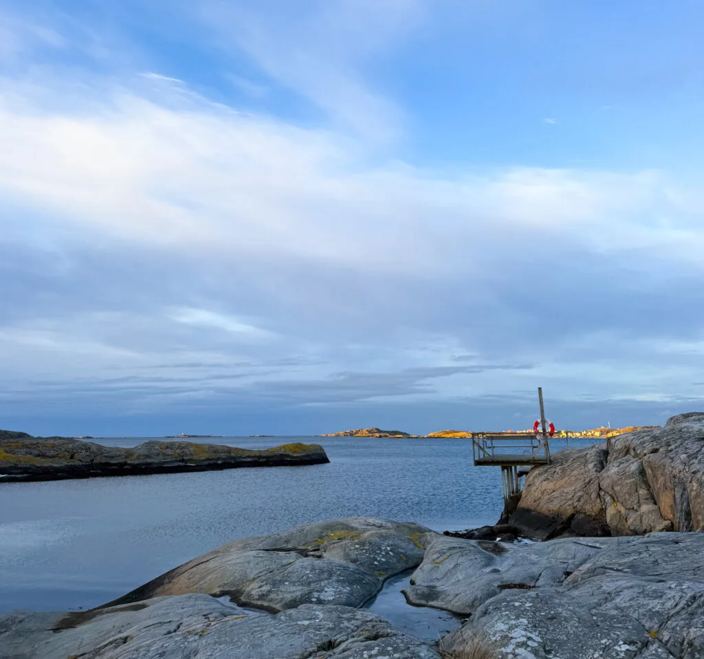 vad är det med den här kylan, utsikt från röddeviga på knippla, himmel, hav, västkusten