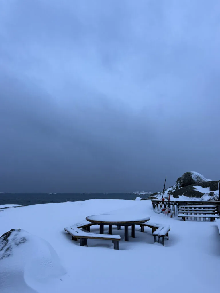 grillplats, röddeviga, snö