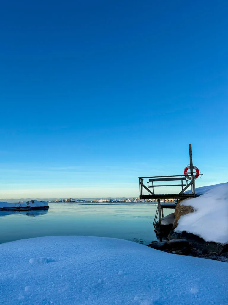 röddeviga, bleke, sol, snö, västkusten, utsikten