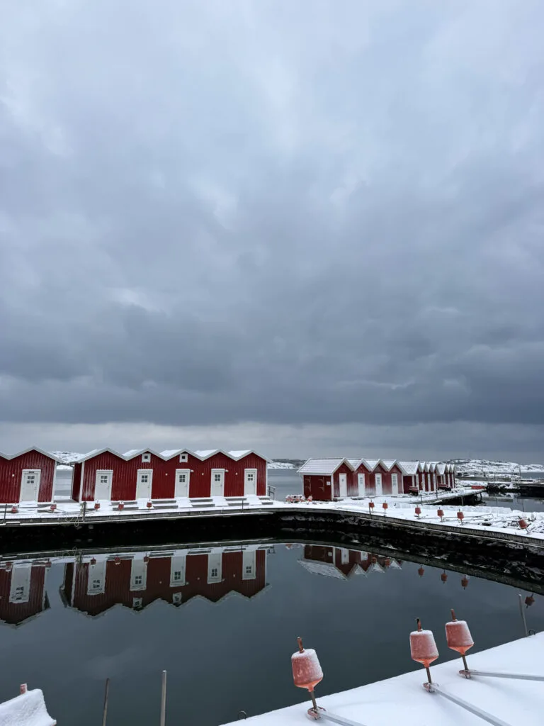 sjöbodar, snö, bleke, ö i snö