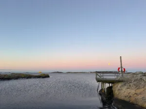 röddeviga, fullmåne, soluppgång, kyla, utsikt, himmel, hav