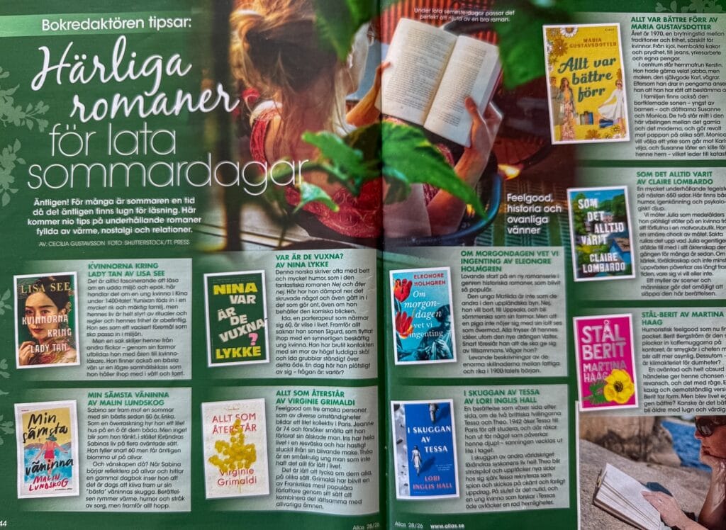 Tidningen Allas tipsar om Min sämsta väninna, feelgood, roman, boktips